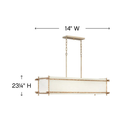 Tress Linear Pendant Light - line drawing.
