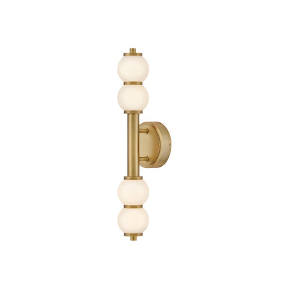 Trigo LED Bath Wall Light in Lacquered Brass (24-Inch).
