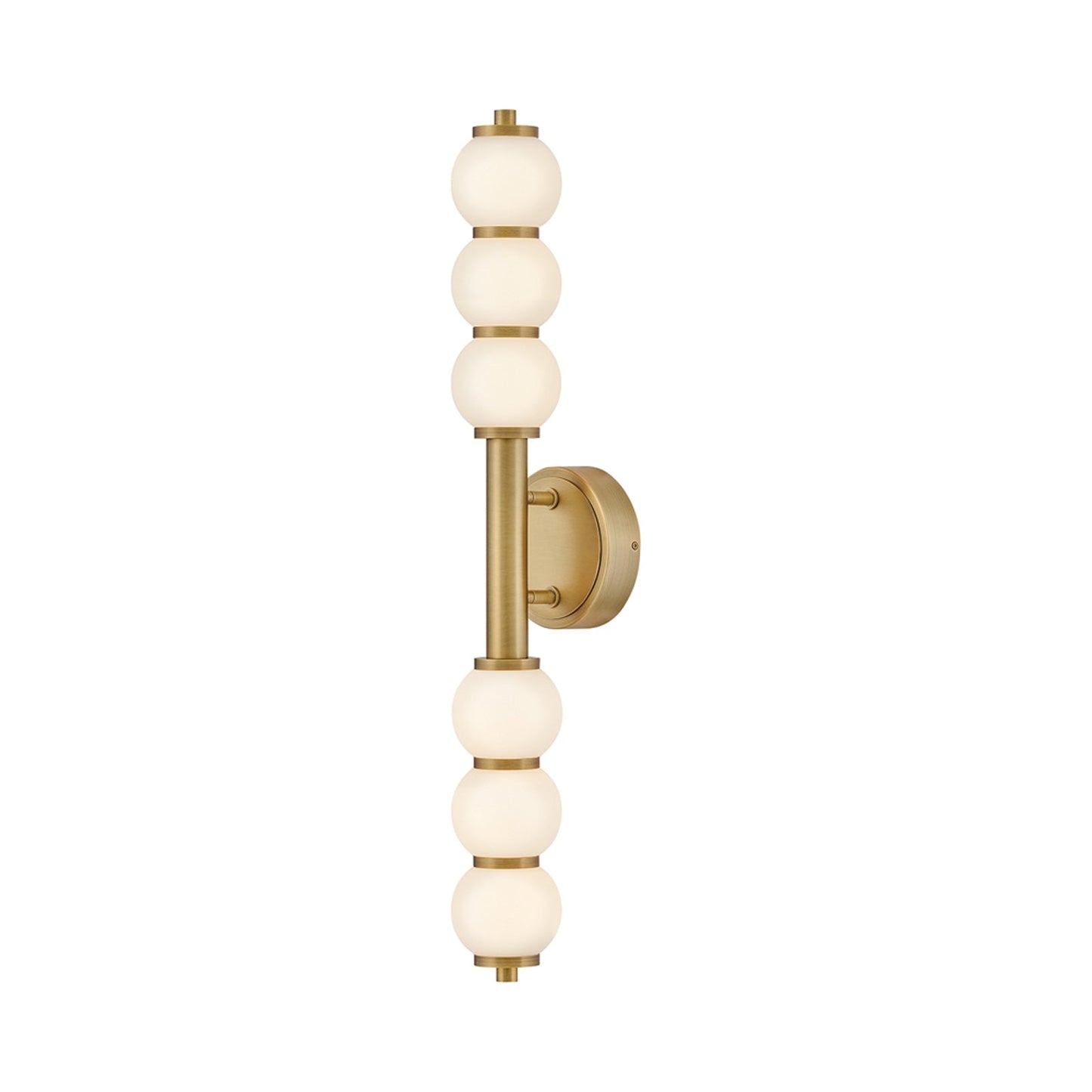 Trigo LED Bath Wall Light in Lacquered Brass (31.25-Inch).