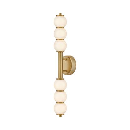 Trigo LED Bath Wall Light in Lacquered Brass (31.25-Inch).