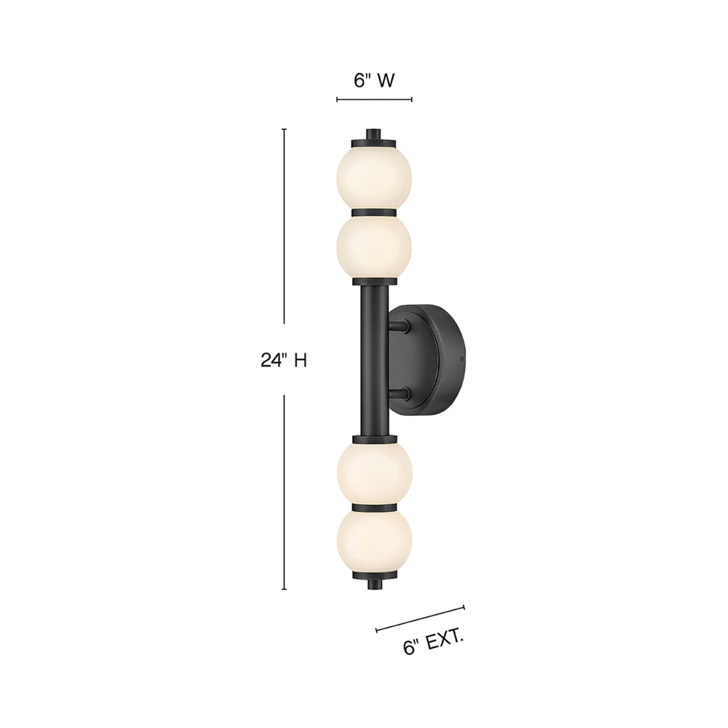 Trigo LED Bath Wall Light - line drawing.
