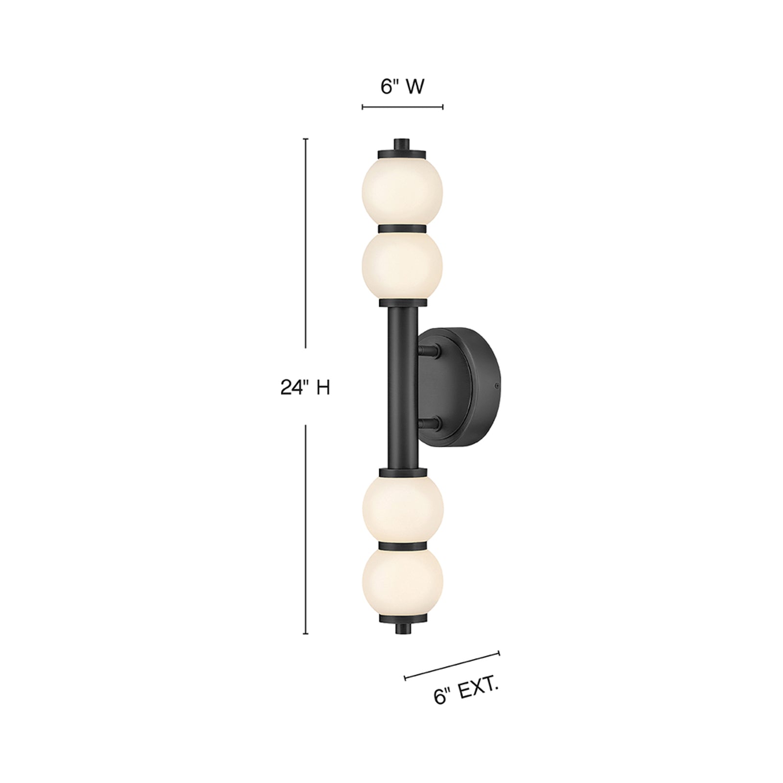 Trigo LED Bath Wall Light - line drawing.
