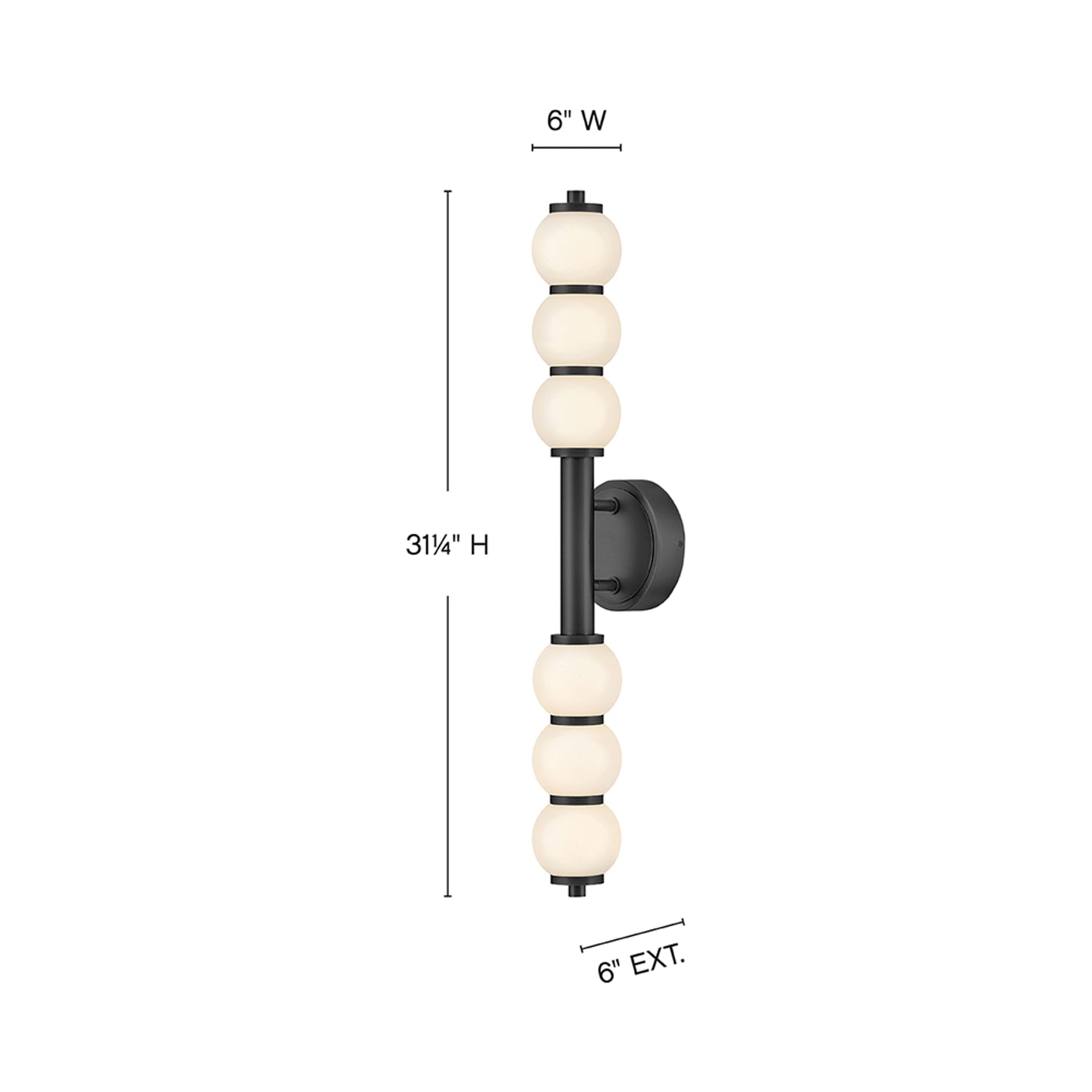 Trigo LED Bath Wall Light - line drawing.