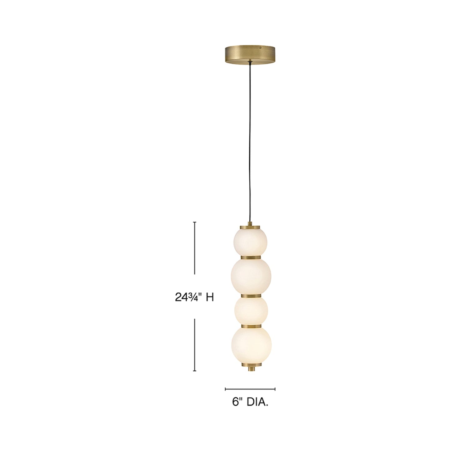 Trigo LED Pendant Light - line drawing.