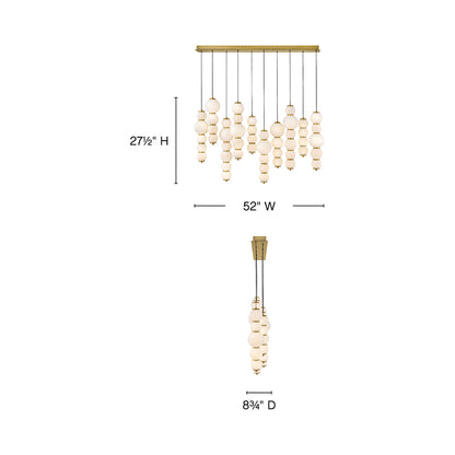 Trigo Linear LED Pendant Light - line drawing.