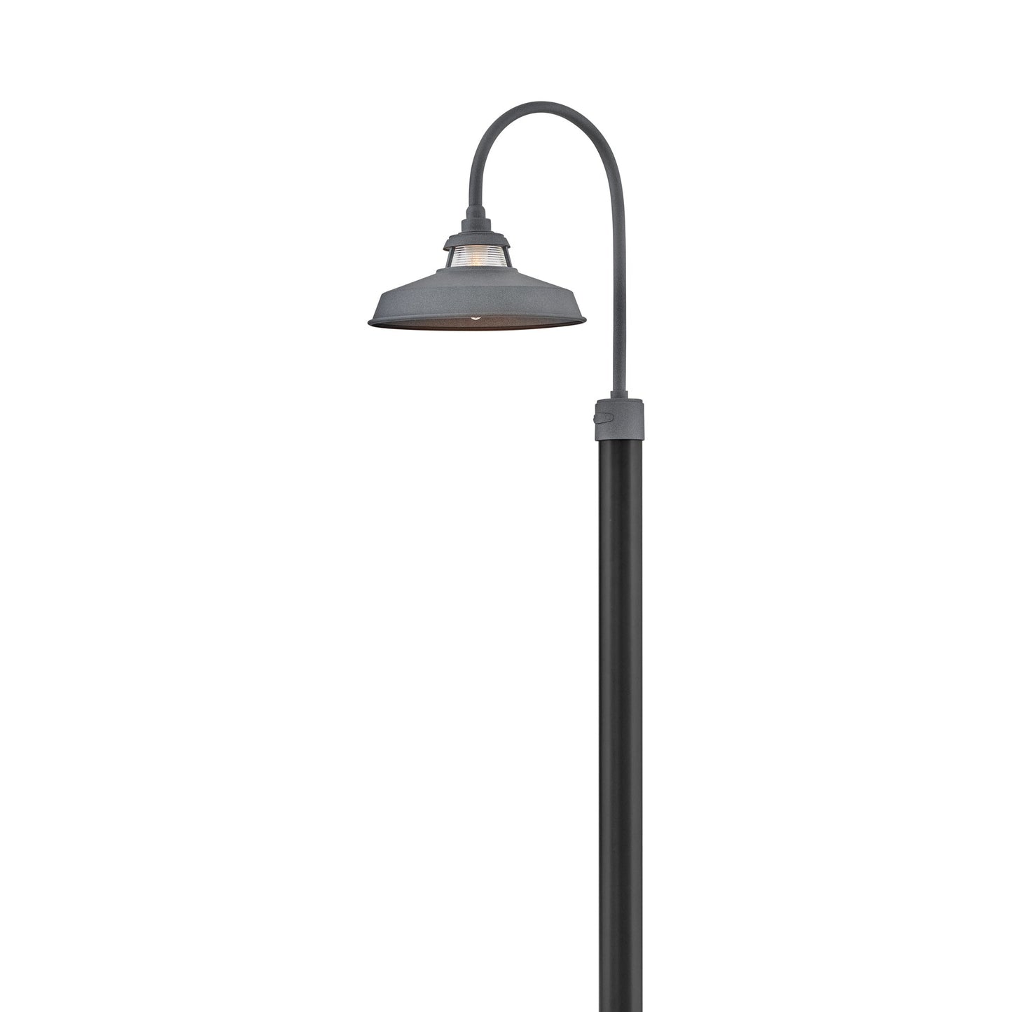 Troyer Outdoor Post Mount Light in Aged Zinc.