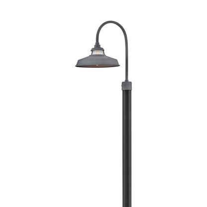 Troyer Outdoor Post Mount Light in Aged Zinc.