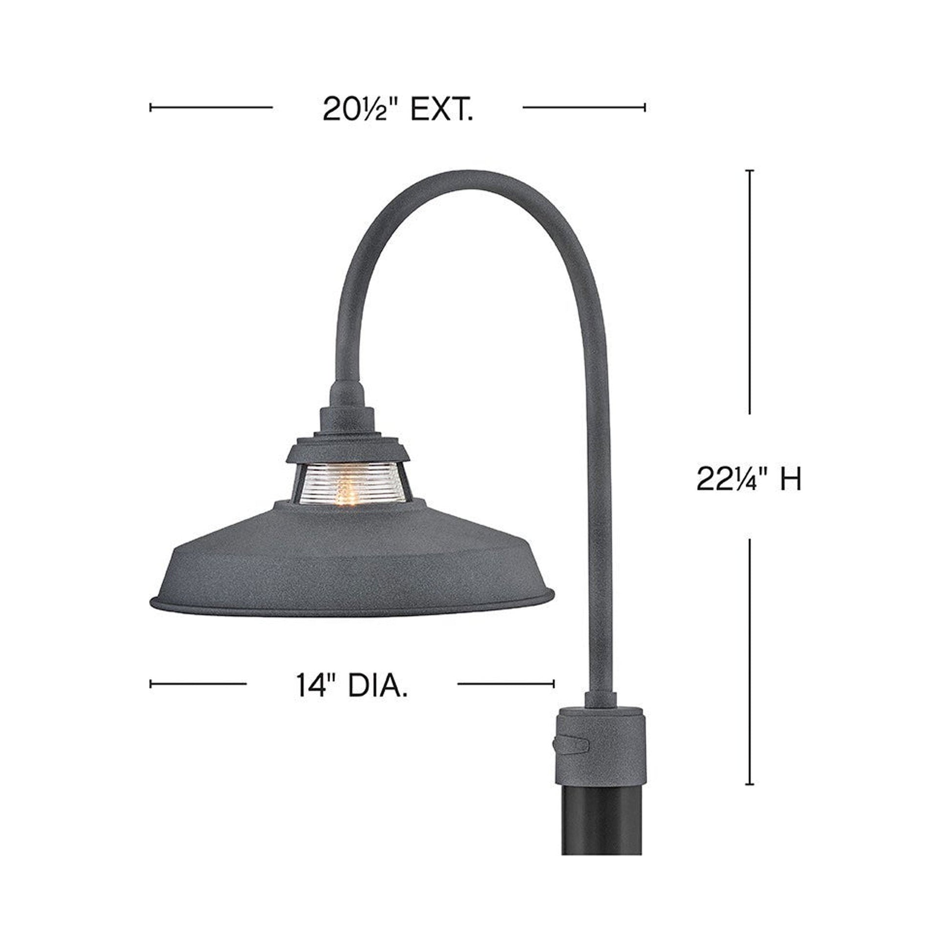 Troyer Outdoor Post Mount Light - line drawing.