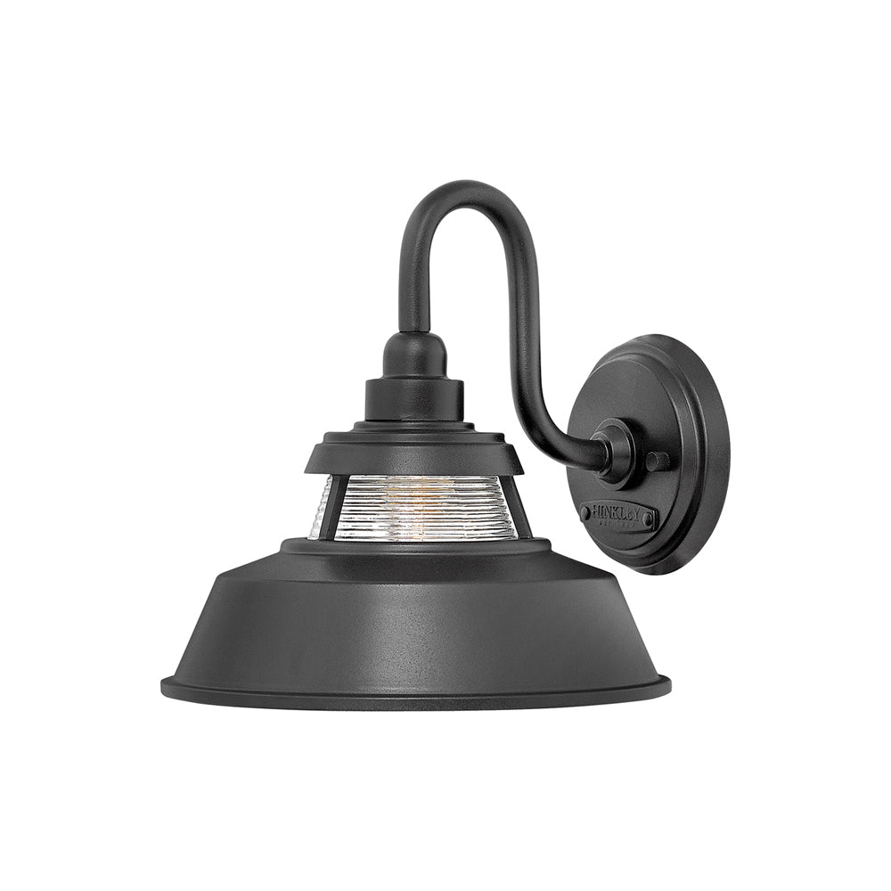 Troyer Outdoor Wall Light in Black (10-Inch).