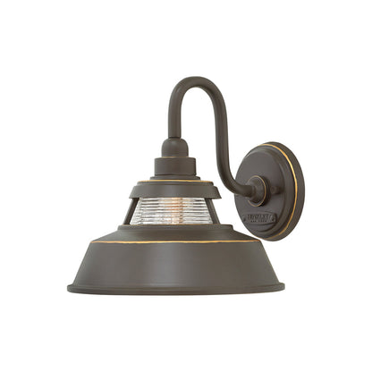 Troyer Outdoor Wall Light in Oil Rubbed Bronze (10-Inch).
