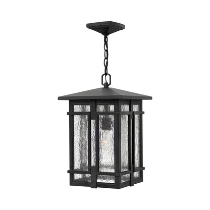 Tucker Outdoor Pendant Light in Museum Black.