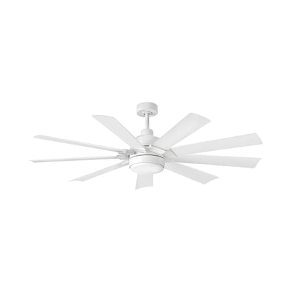 Turbine Outdoor LED Ceiling Fan in Chalk White/Chalk White (60-Inch).