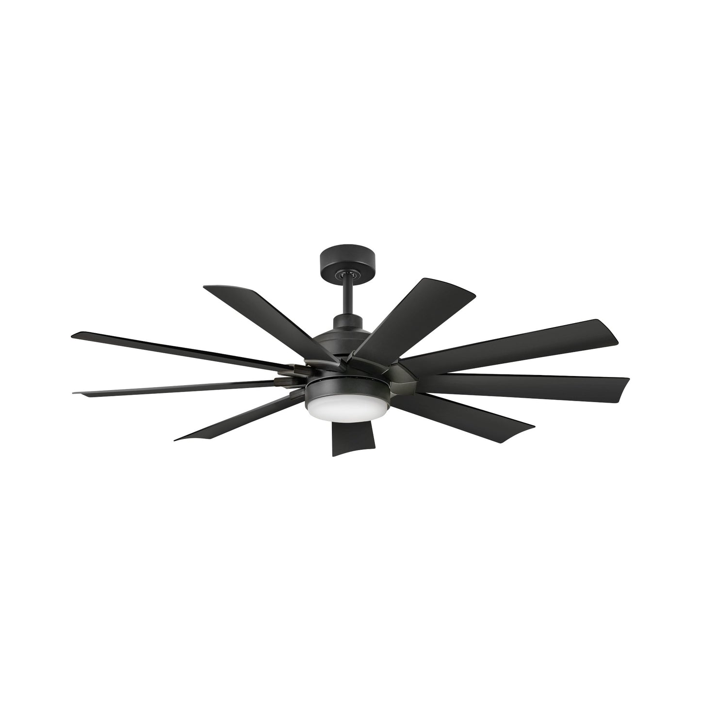 Turbine Outdoor LED Ceiling Fan in Matte Black/Matte Black (60-Inch).