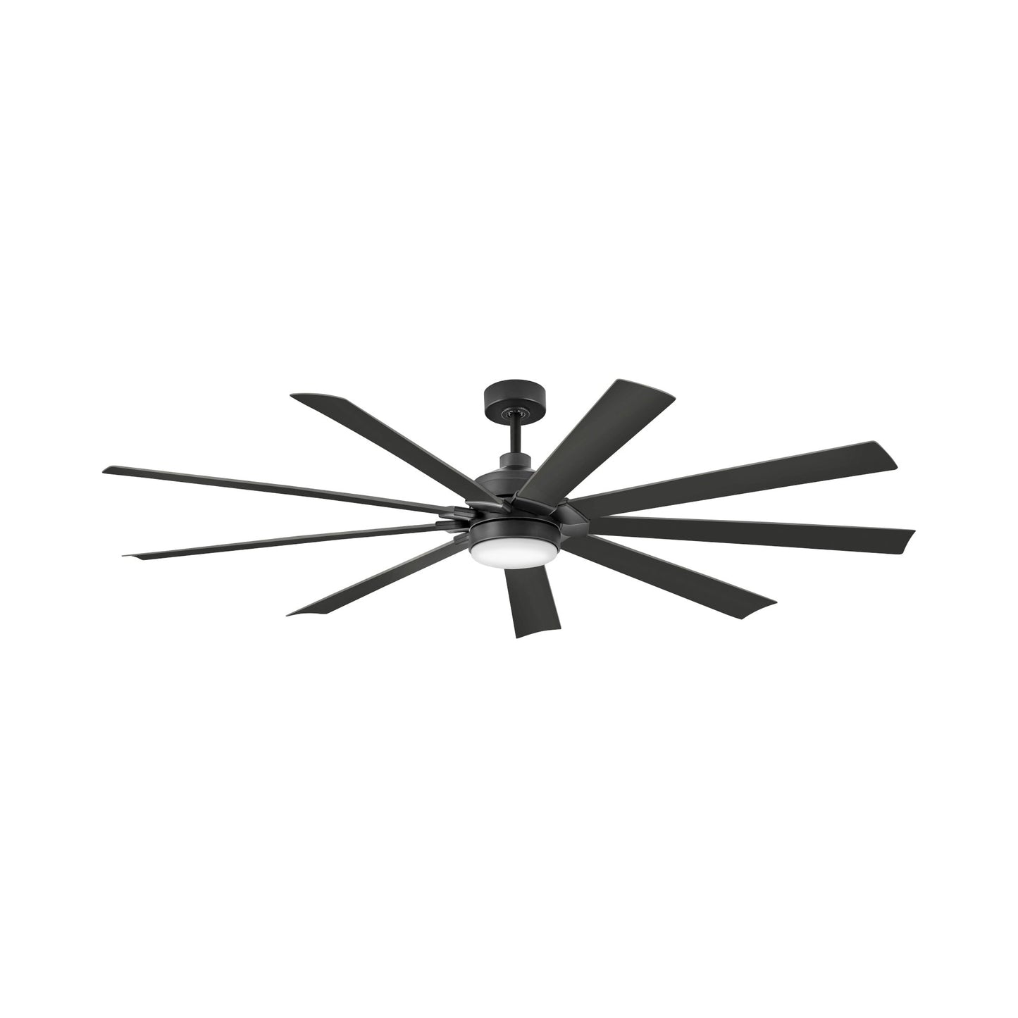 Turbine Outdoor LED Ceiling Fan in Matte Black/Matte Black (80-Inch).