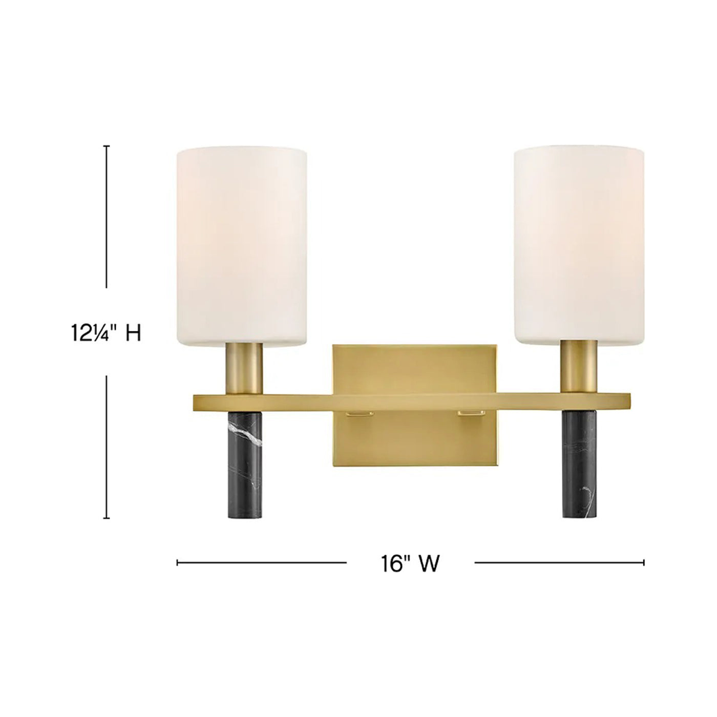 Turin Bath Vanity Light - line drawing.