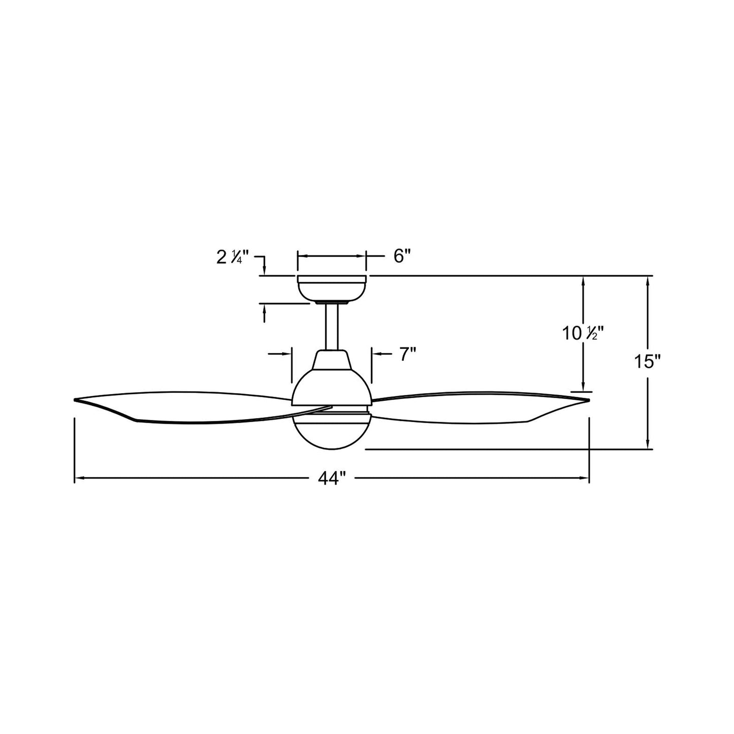 Una LED Ceiling Fan - line drawing.