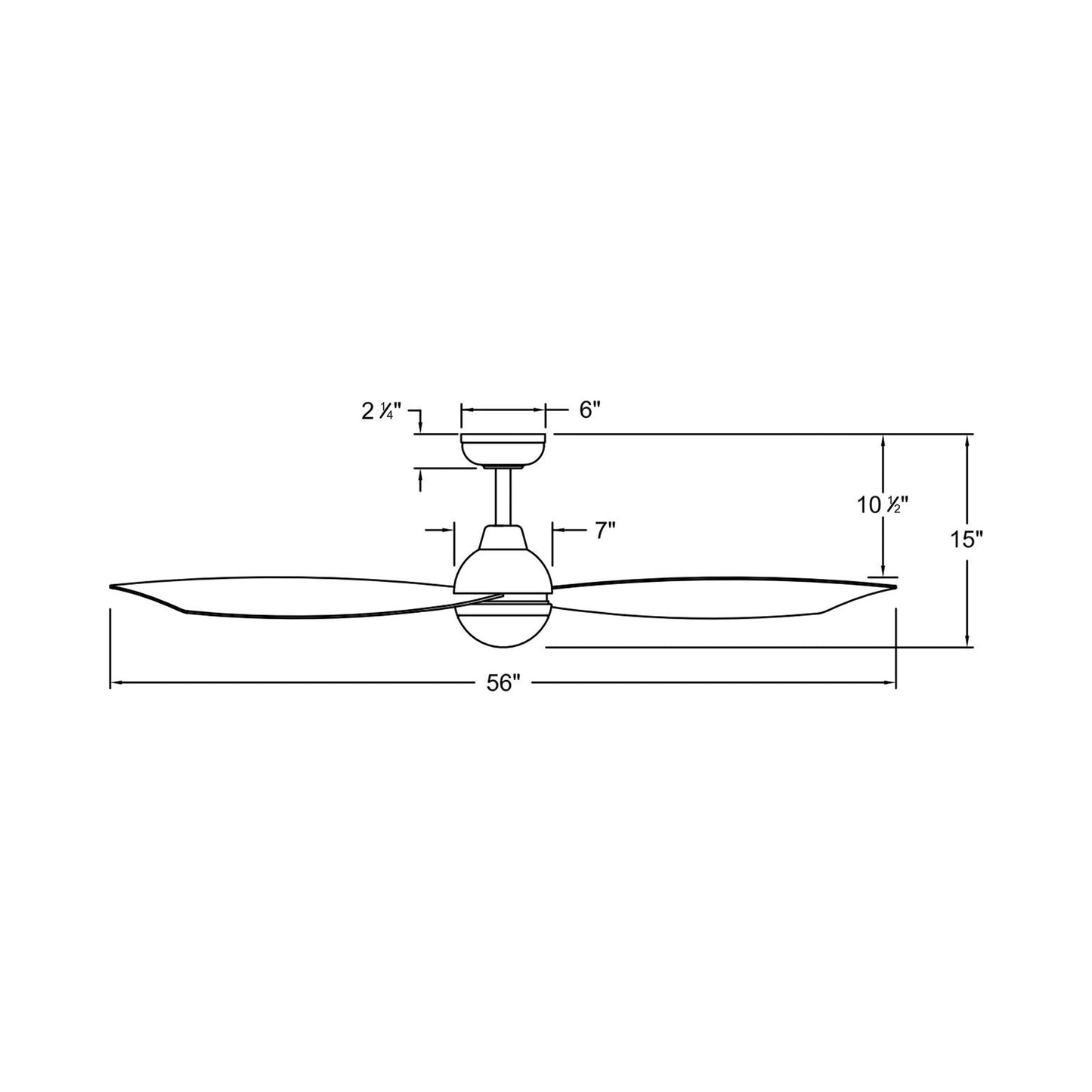 Una LED Ceiling Fan - line drawing.