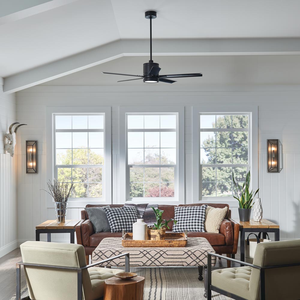 Vail LED Ceiling Fan in living room.