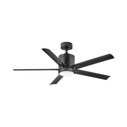 Vail Outdoor LED Smart Ceiling Fan in Matte Black.