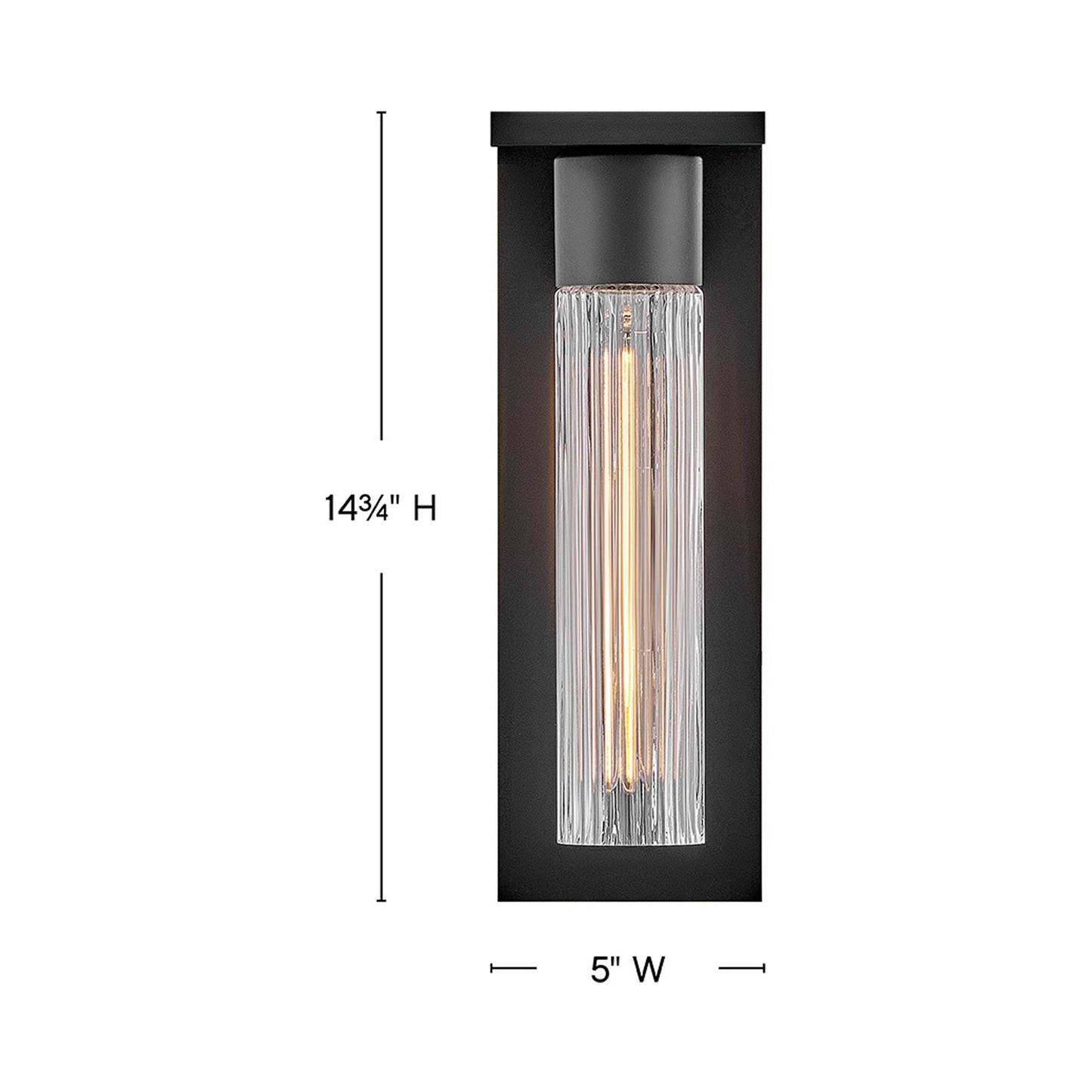 Voight Outdoor Single Wall Light - line drawing.