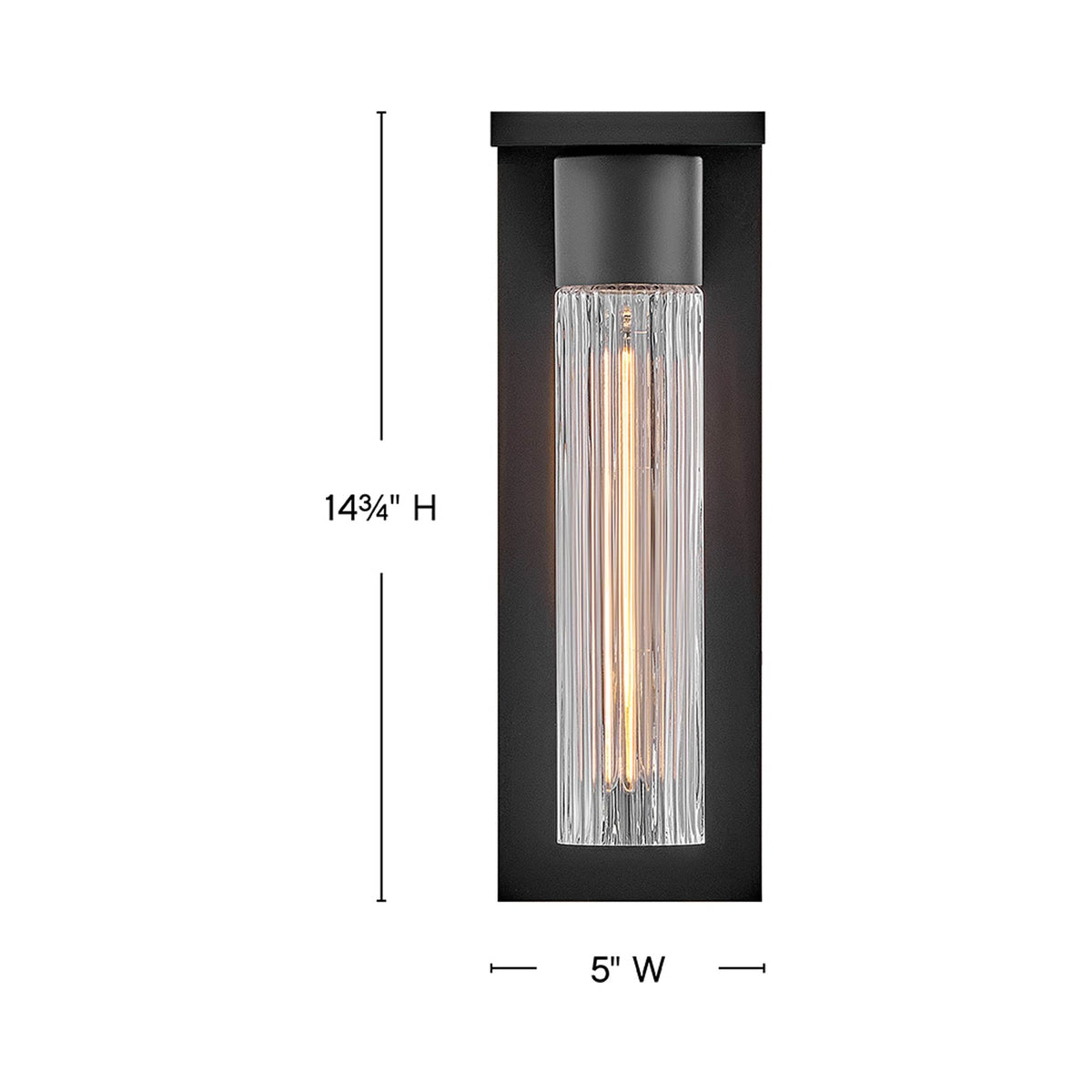Voight Outdoor Single Wall Light - line drawing.