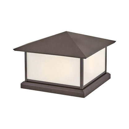Walter Outdoor Pier Mount Light in Textured Oil Rubbed Bronze.