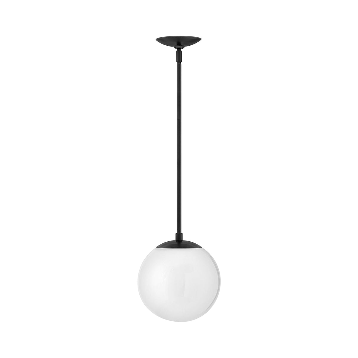 Warby Pendant Light in Black (Small/Opal Glass).