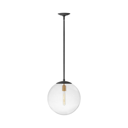 Warby Pendant Light in Aged Zinc (Medium/Clear Glass).