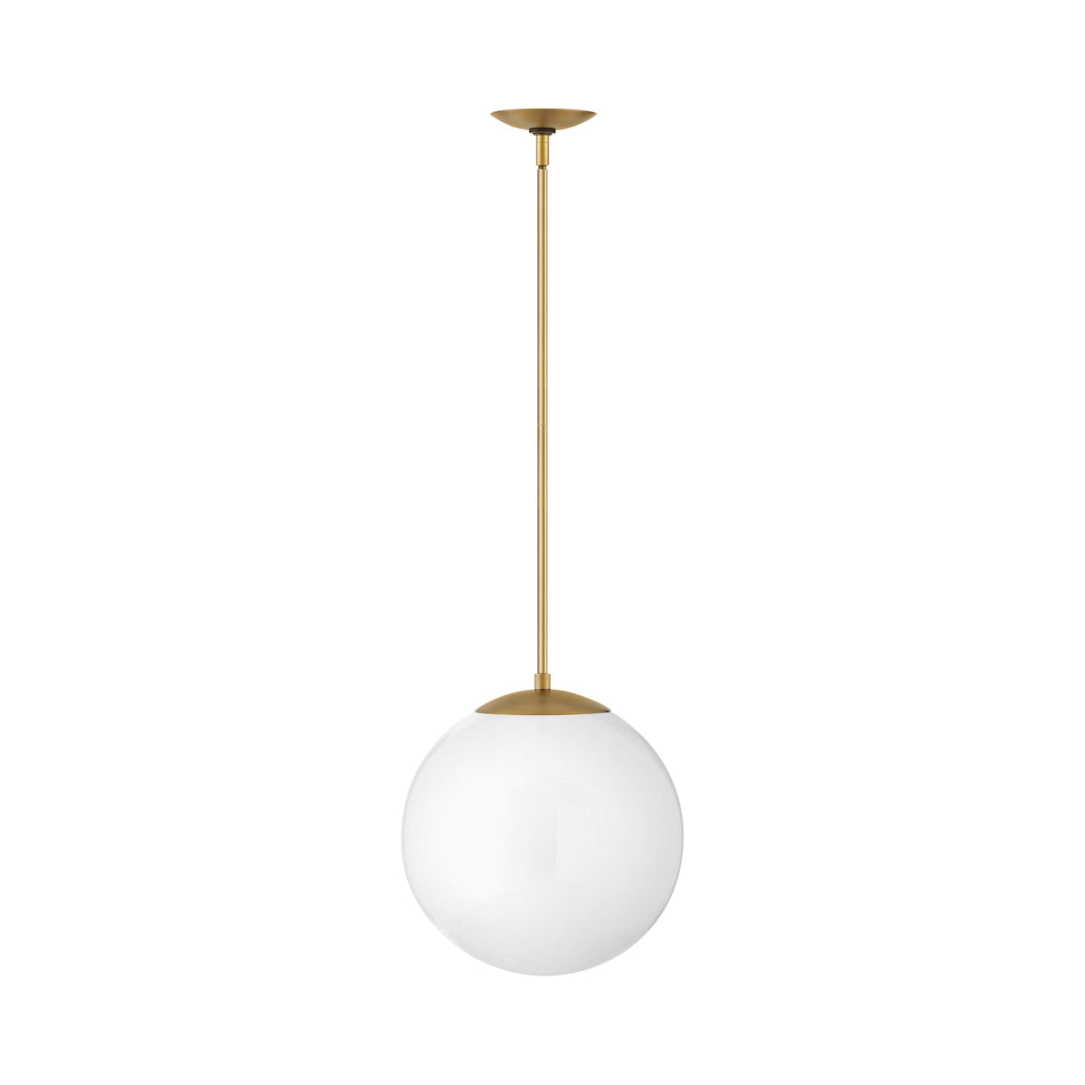 Warby Pendant Light in Heritage Brass (Medium/Opal Glass).