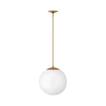 Warby Pendant Light in Heritage Brass (Medium/Opal Glass).