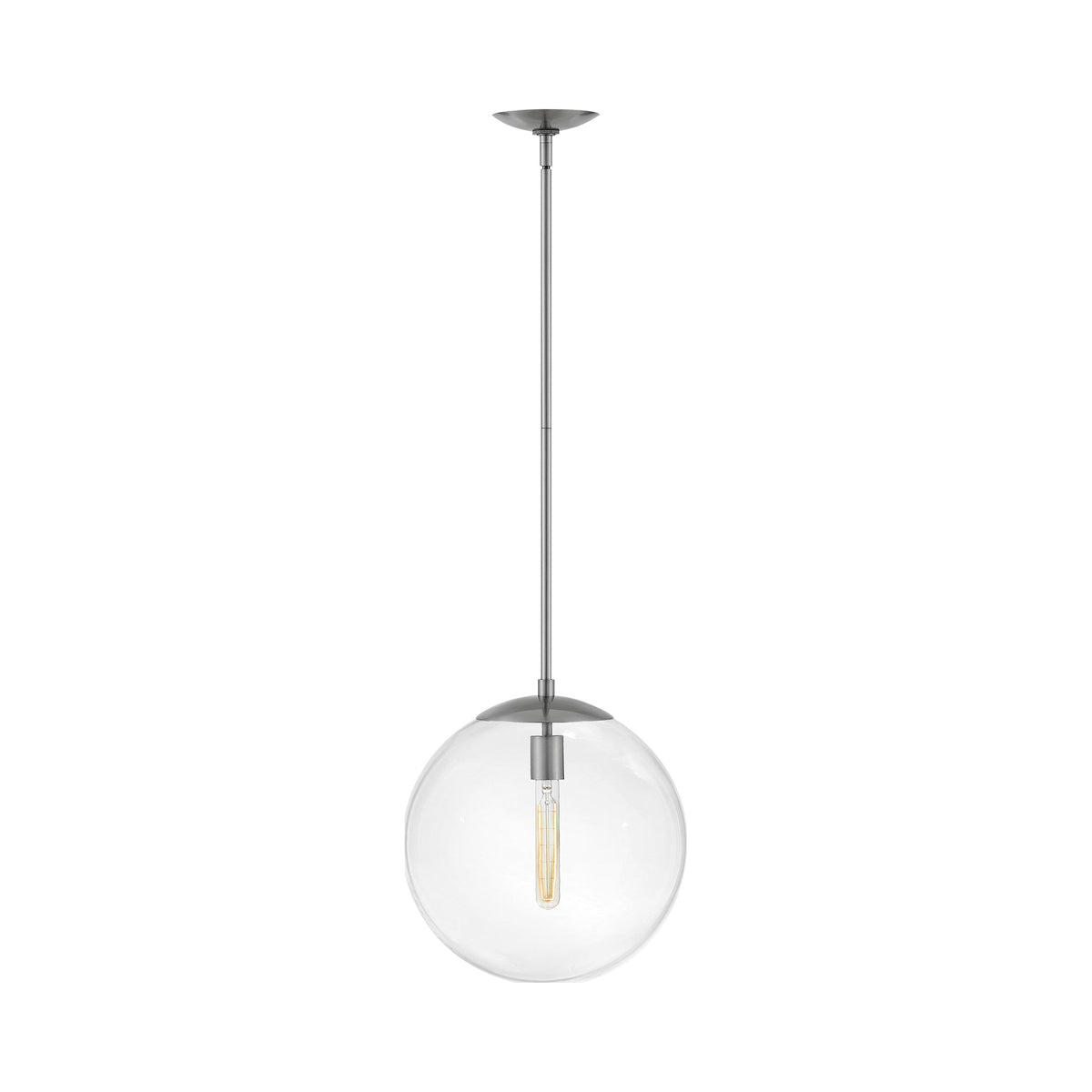Warby Pendant Light in Polished Antique Nickel (Medium/Clear Glass).