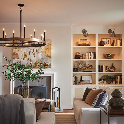 Wells Round Chandelier in living room.