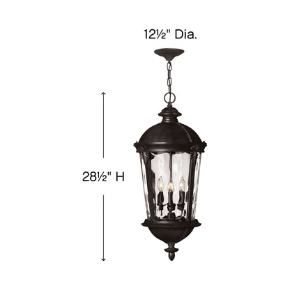 Windsor Outdoor Pendant Light - line drawing.