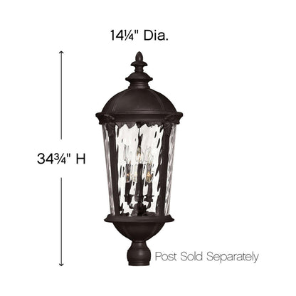 Windsor Outdoor Post Light - line drawing.