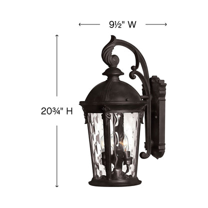Windsor Outdoor Wall Light - line drawing.