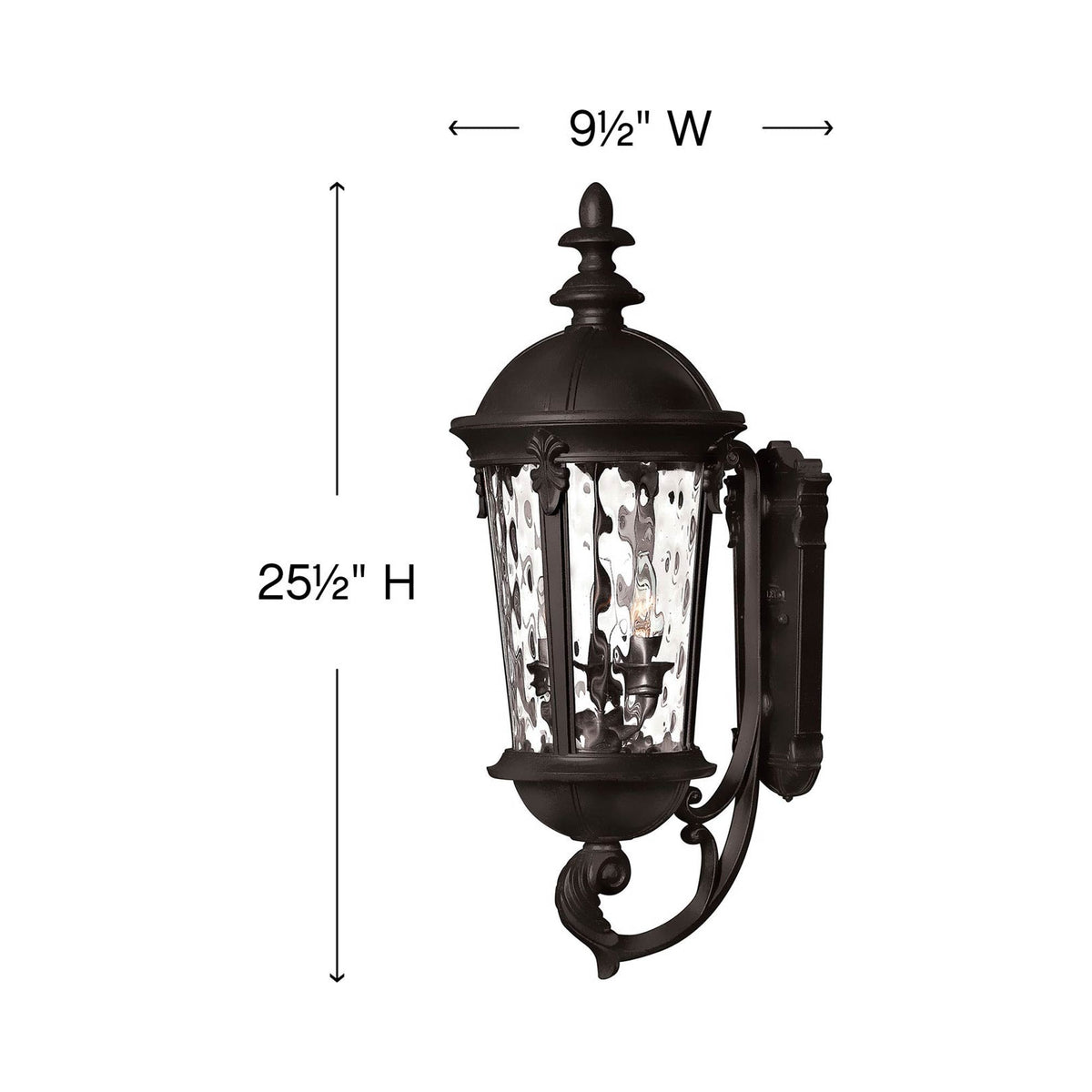 Windsor Outdoor Wall Light - line drawing.