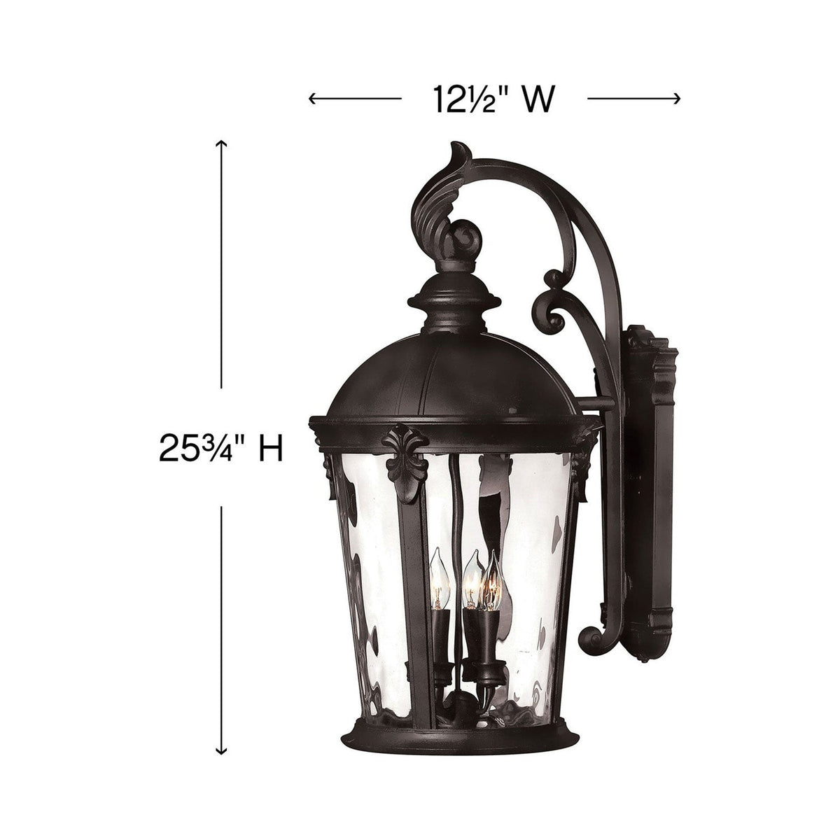 Windsor Outdoor Wall Light - line drawing.