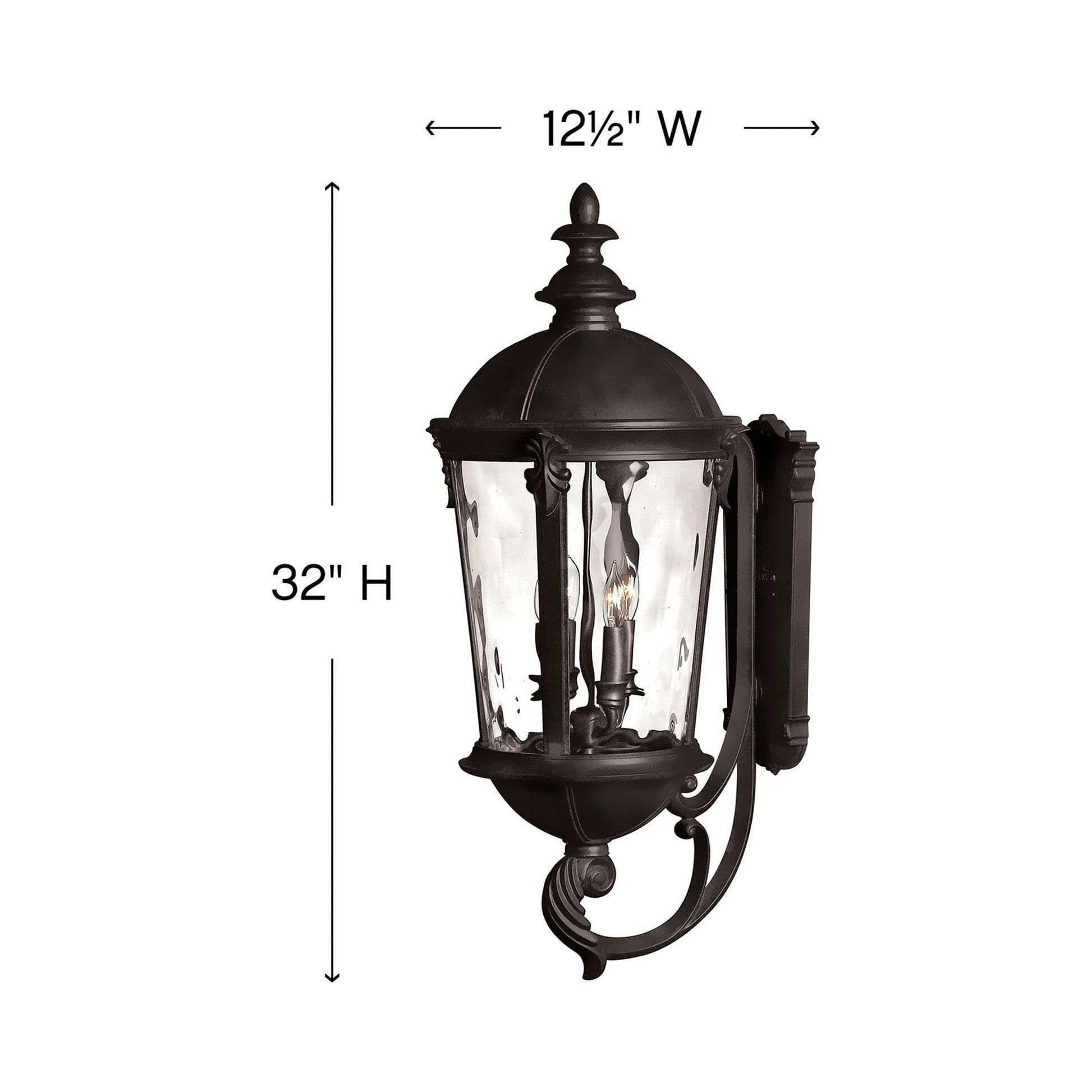 Windsor Outdoor Wall Light - line drawing.