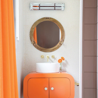 Winton Bath Vanity Light in bathroom.