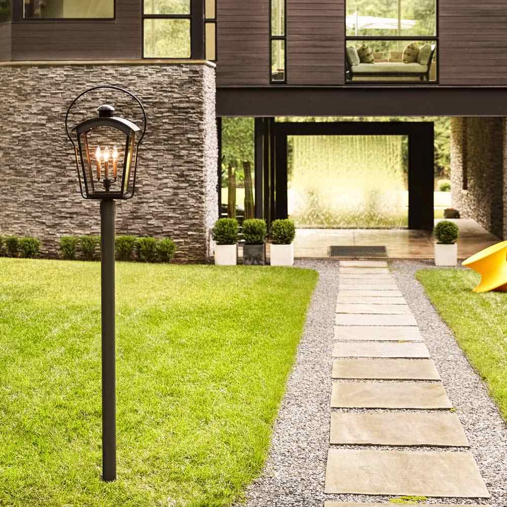 Yale Outdoor Post Light in Outside Area.