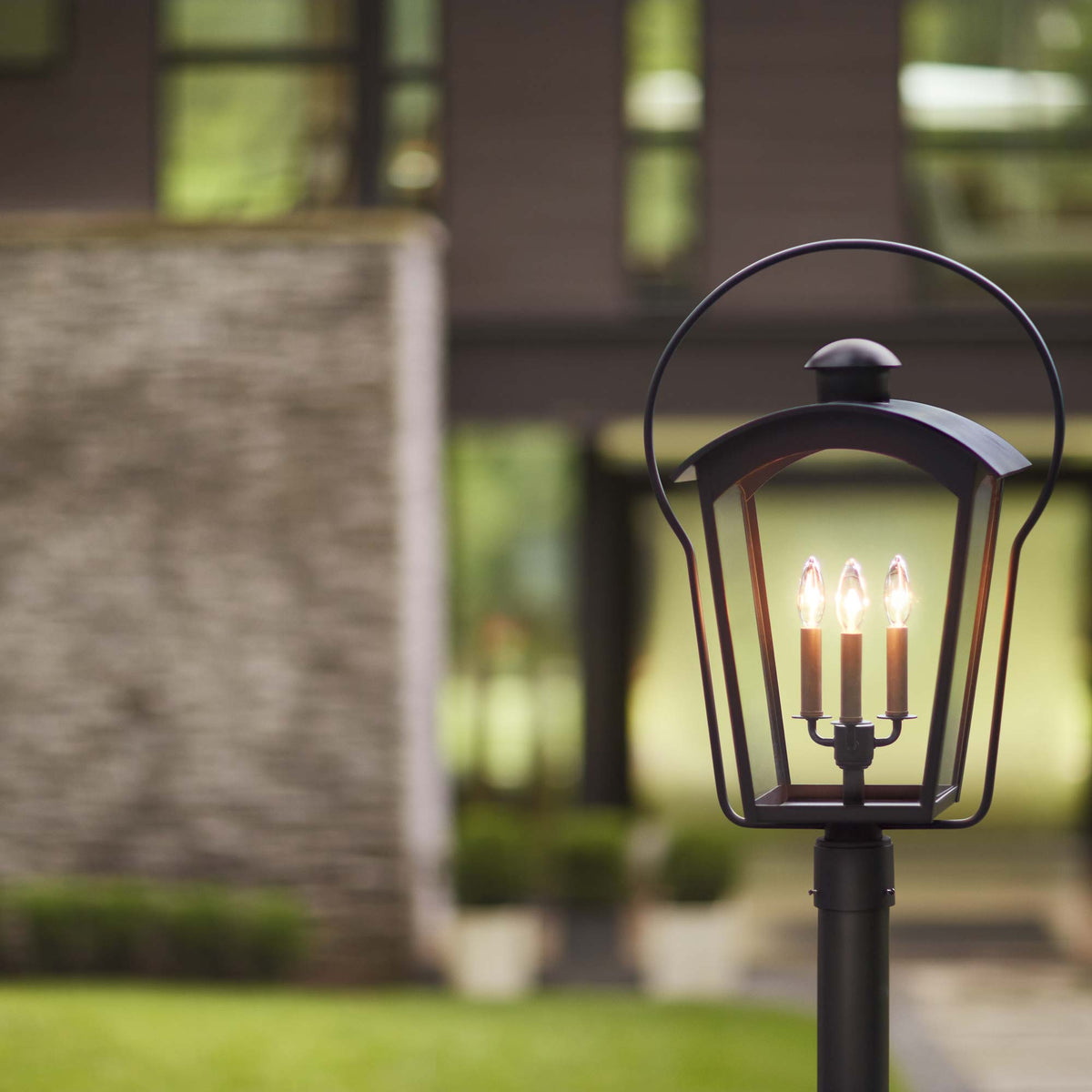 Yale Outdoor Post Light in Outside Area.