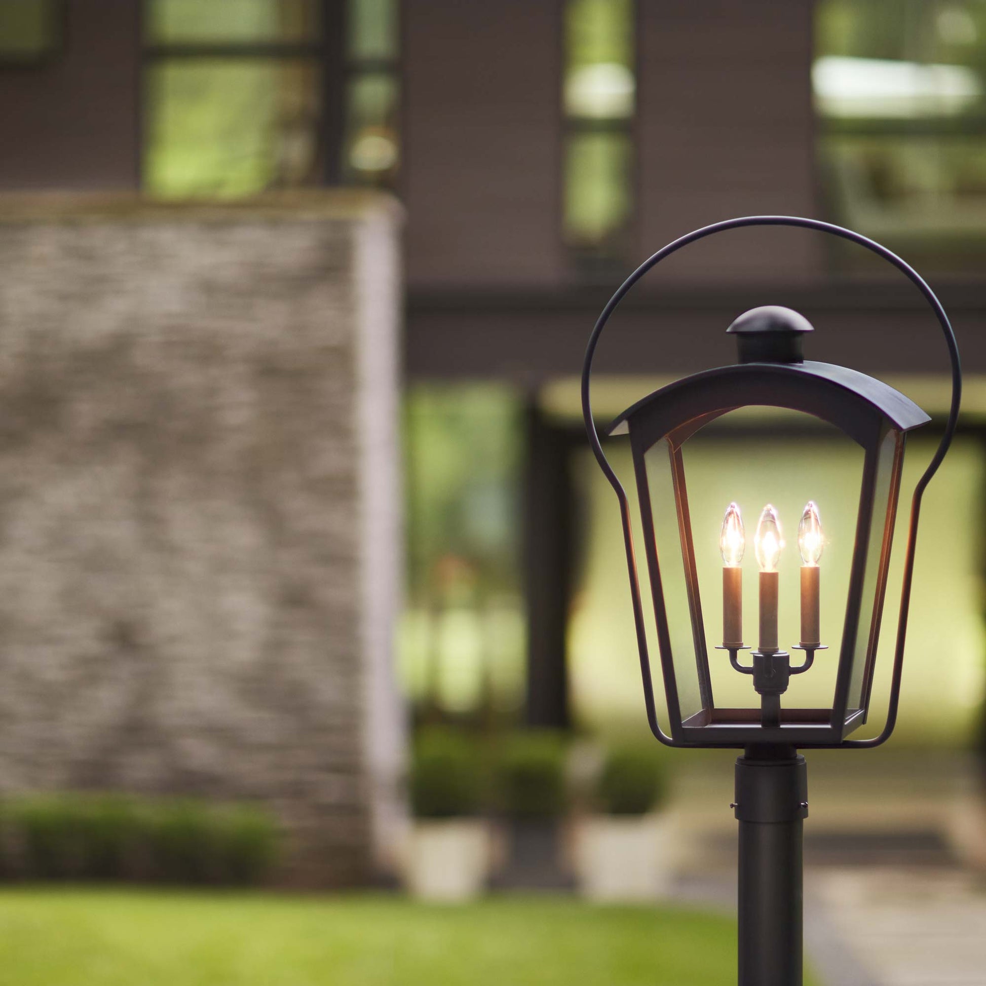 Yale Outdoor Post Light in Outside Area.