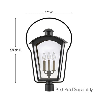 Yale Outdoor Post Light - line drawing.