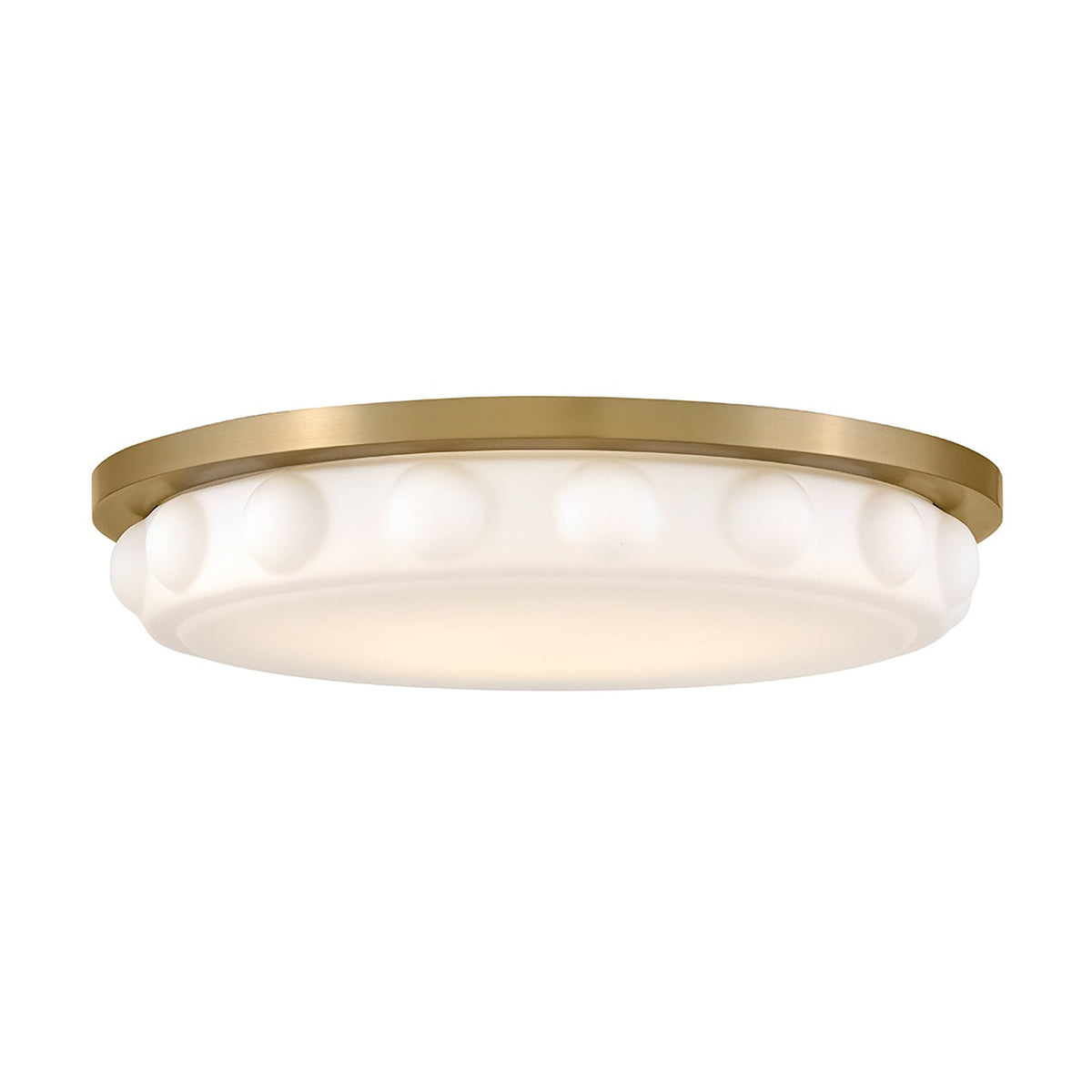 Zoey LED Flush Mount Ceiling Light in Lacquered Brass (20-Inch).