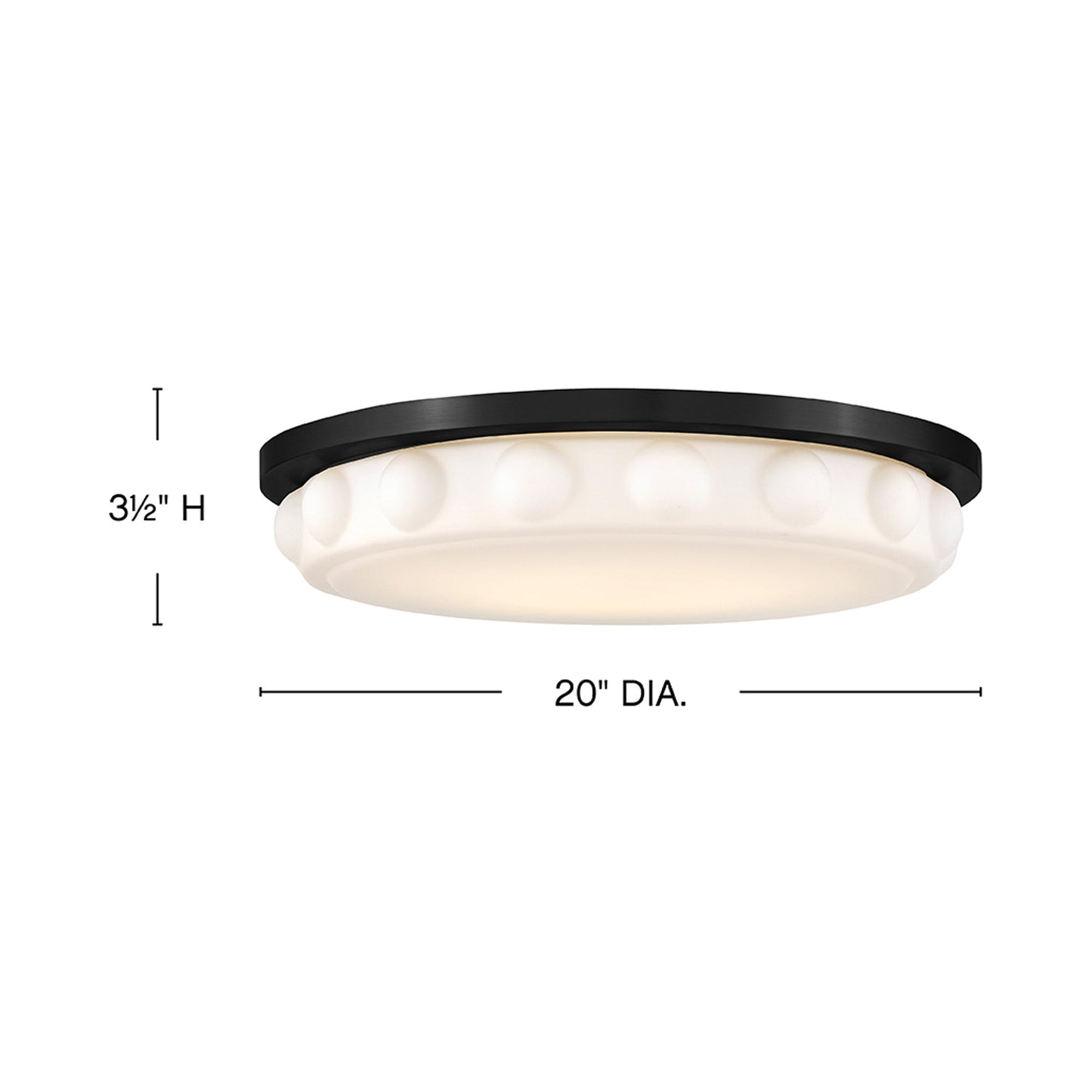 Zoey LED Flush Mount Ceiling Light - line drawing.