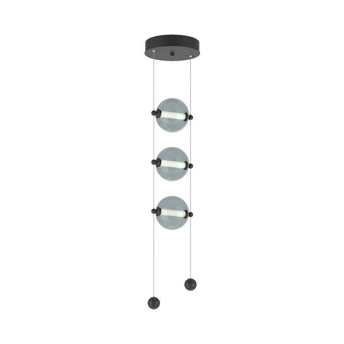 Abacus 3-Light LED Pendant Light in Black (Cool Grey Glass).