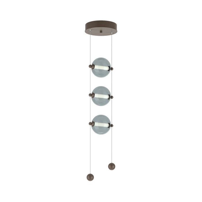 Abacus 3-Light LED Pendant Light in Bronze (Cool Grey Glass).