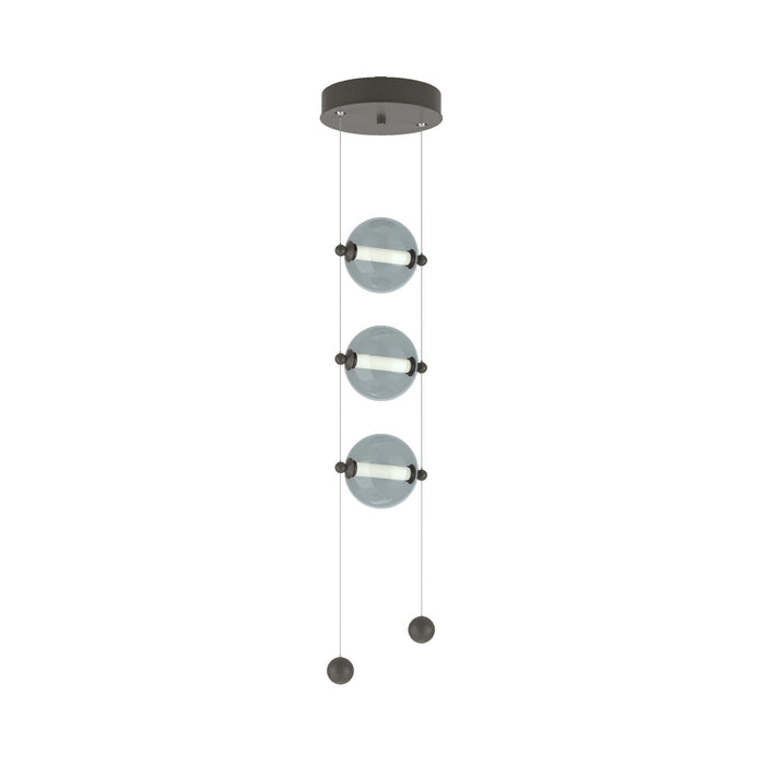 Abacus 3-Light LED Pendant Light in Dark Smoke (Cool Grey Glass).