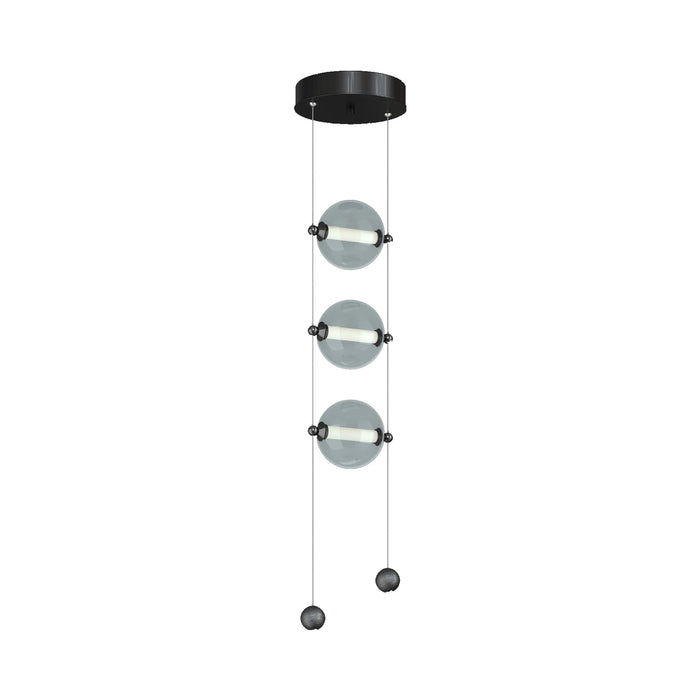 Abacus 3-Light LED Pendant Light in Ink (Cool Grey Glass).
