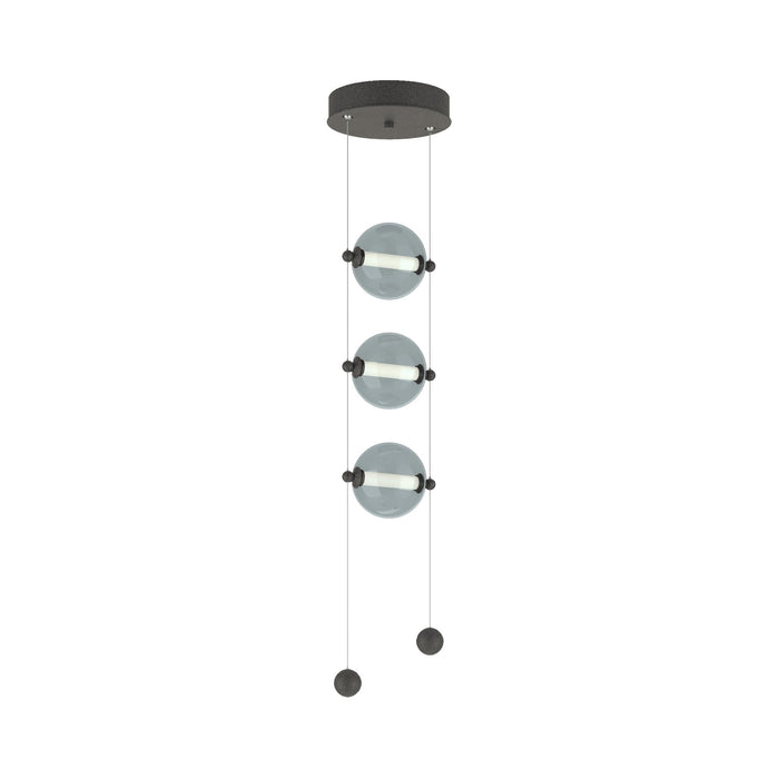 Abacus 3-Light LED Pendant Light in Natural Iron (Cool Grey Glass).